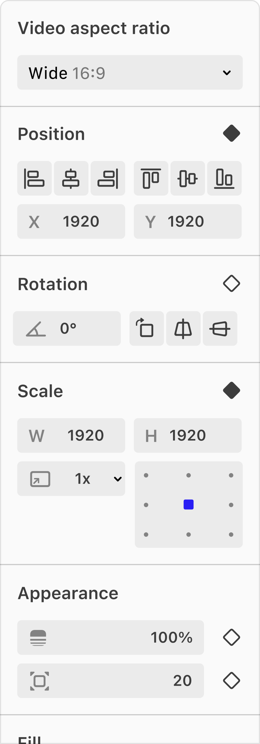 Precision controls interface